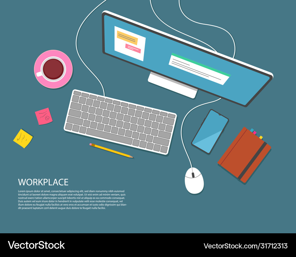 Work on computer Work on computer vector image
