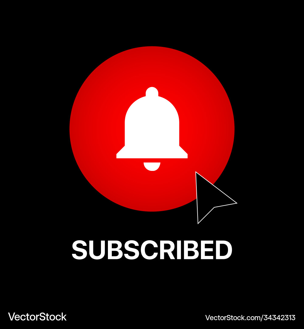 Youtube subscribed button lower third Youtube subscribed button lower third vector image