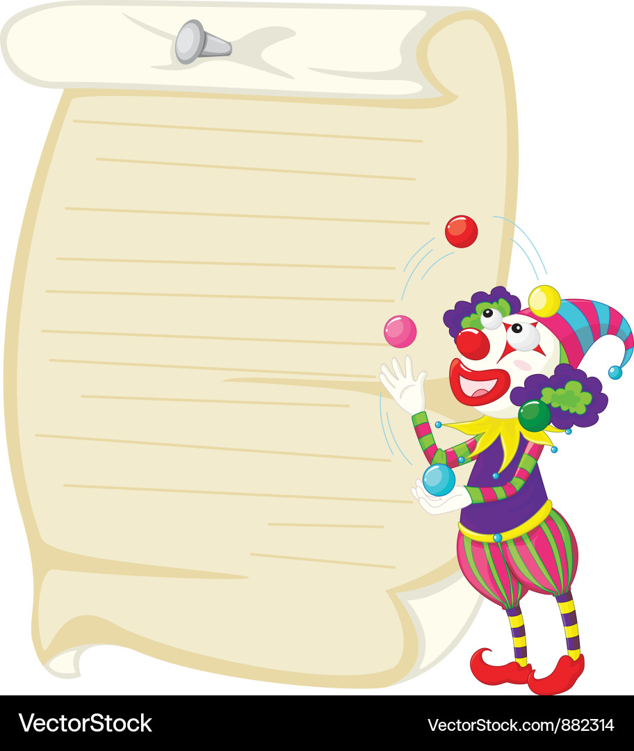Clown with Scroll vector image