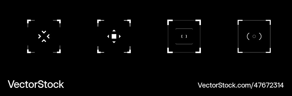 Cyberpunk style rectangle aim set Vector Image