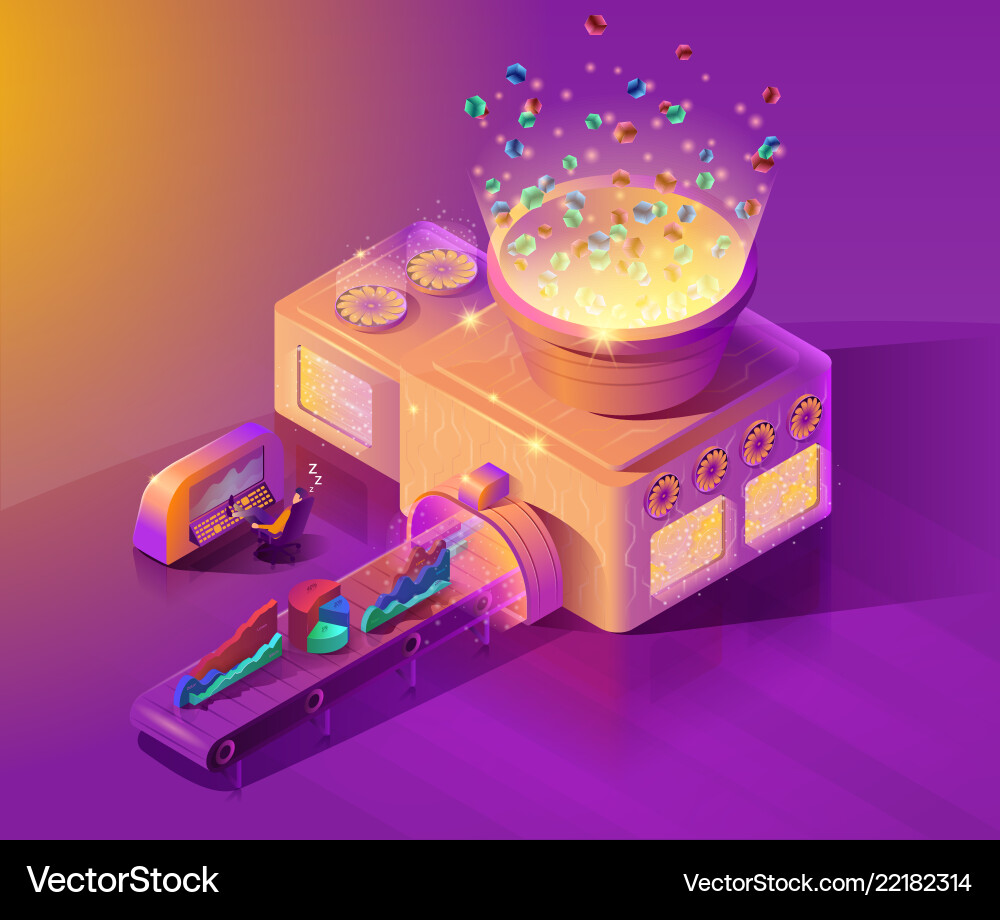Data Analytics & Automation vector image