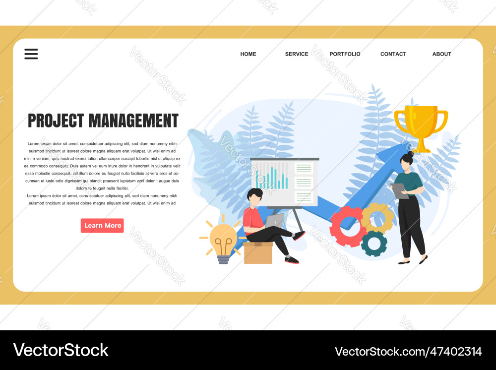 Flat design concept project management Flat design concept project management vector image