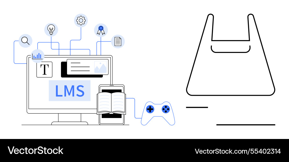 Interactive learning management system setup Vector Image