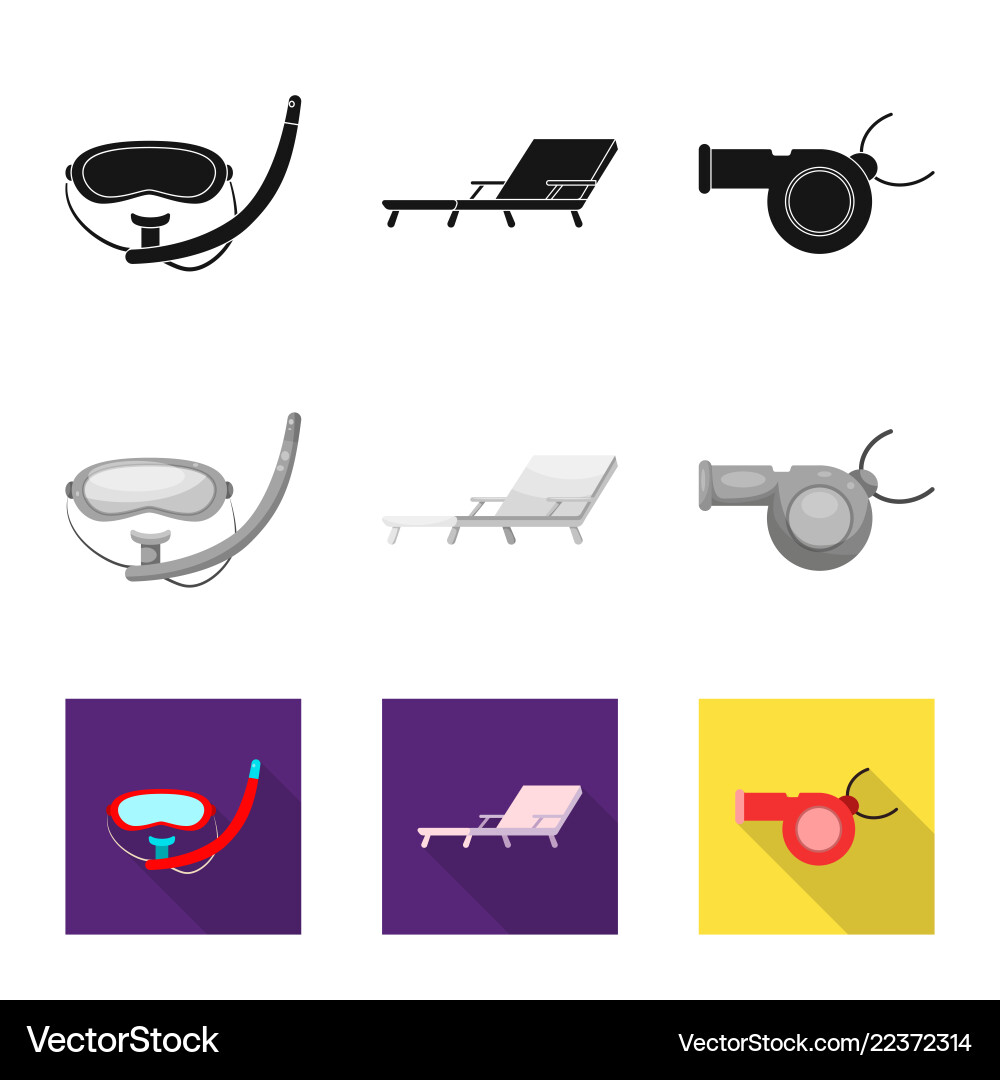 Isolated object of pool and swimming sign set vector image