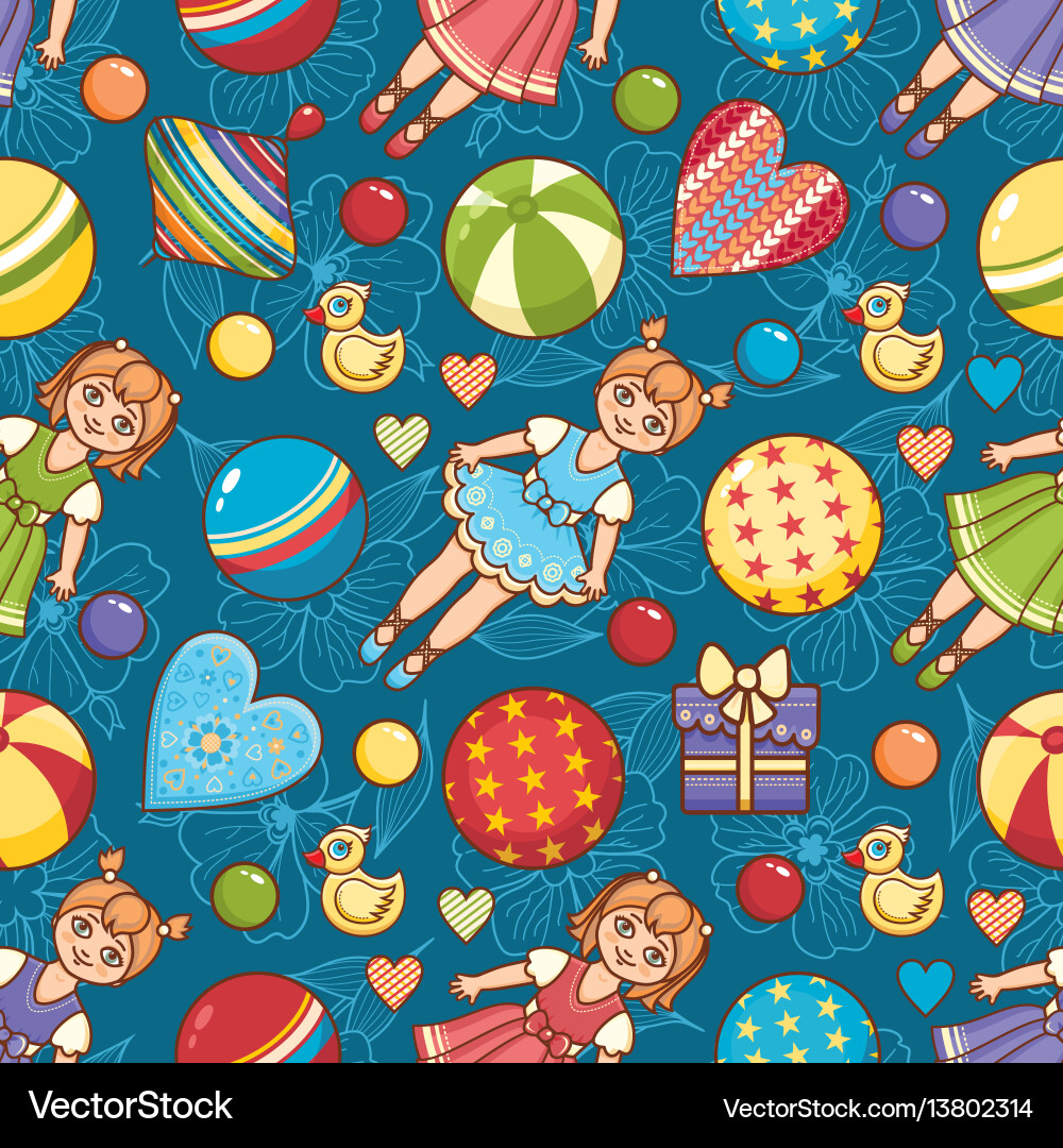 Kid toy seamless pattern design element vector image