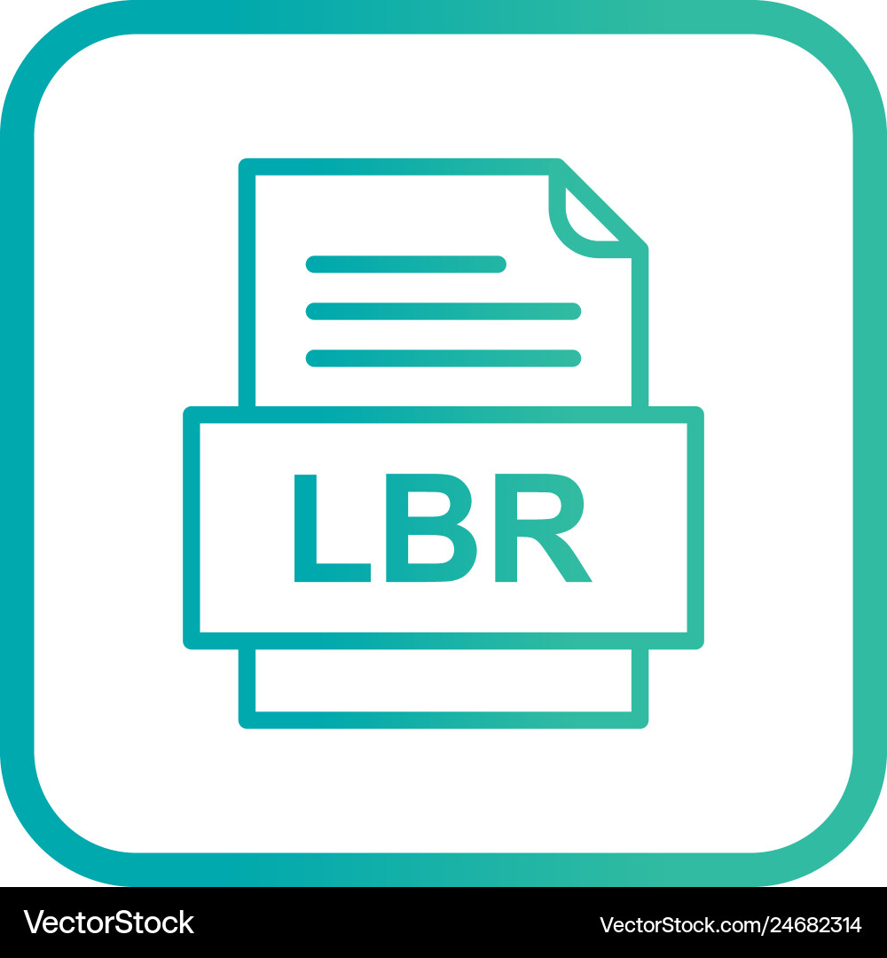 Lbr file document icon vector image