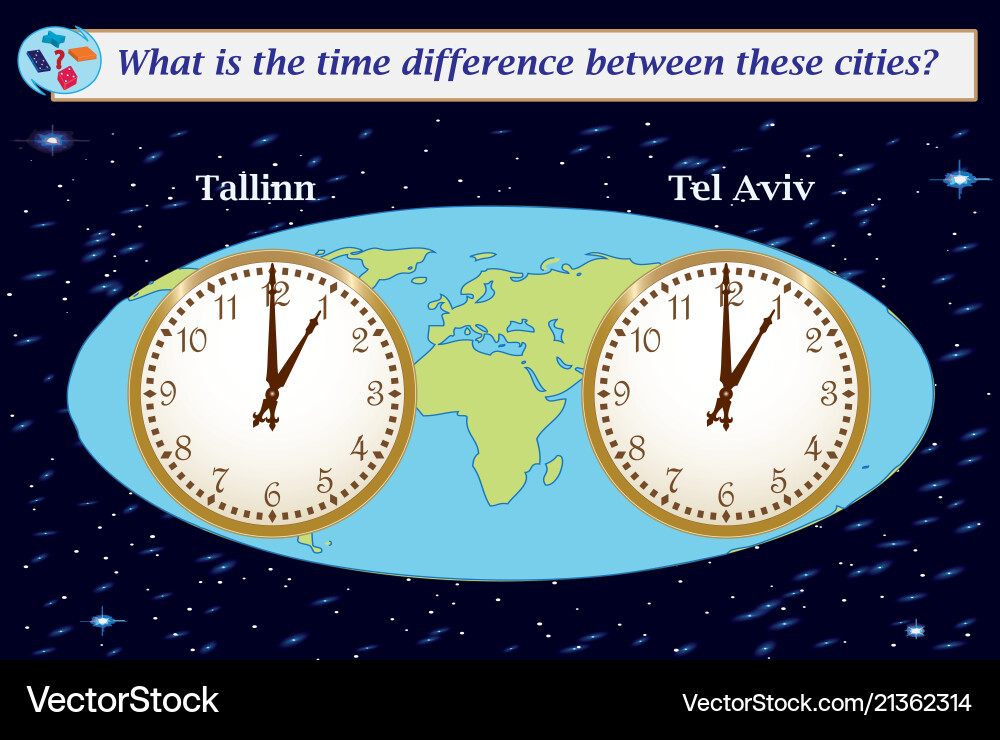 Logical task what is the time difference between Logical task what is the time difference between vector image