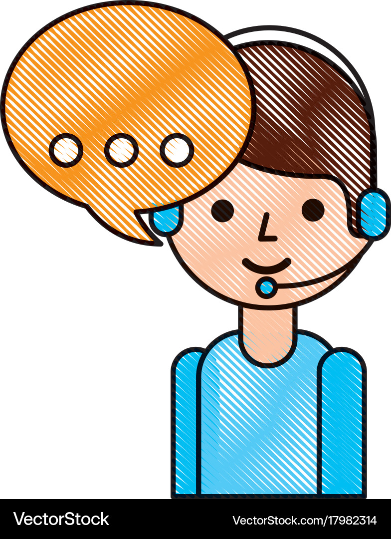 Logistic call center operator with headset Vector Image