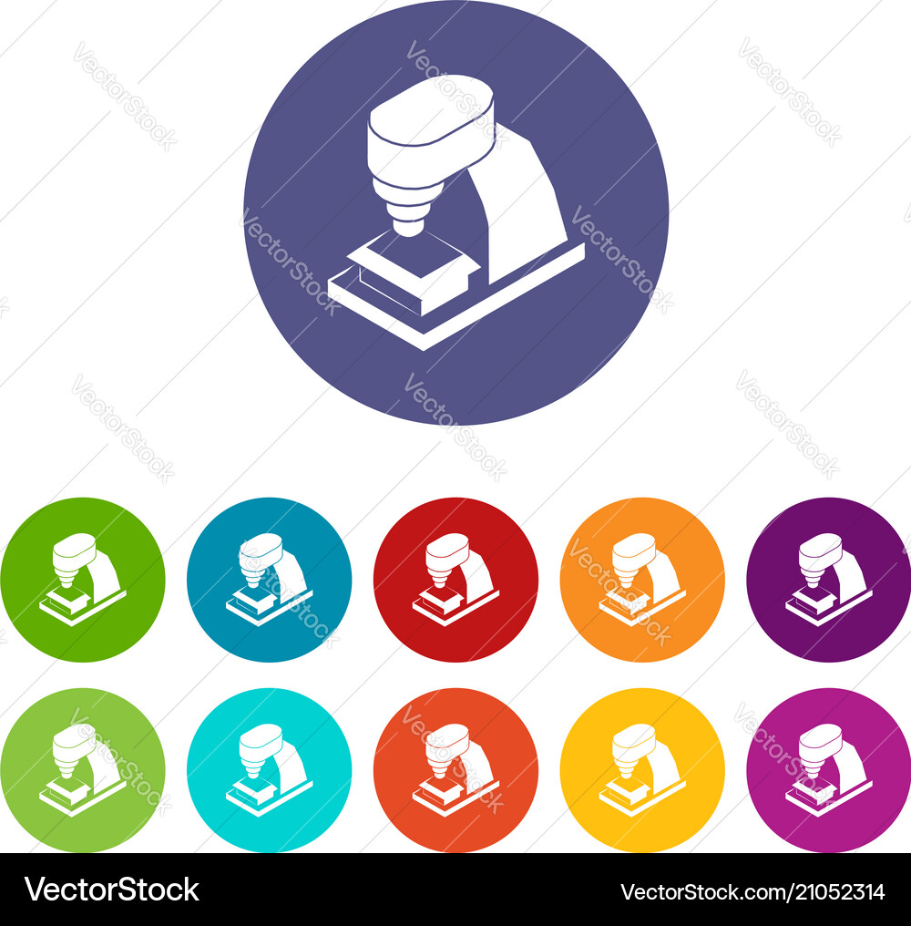 Machine tool icons set color Machine tool icons set color Vector Image