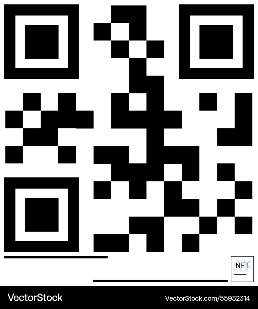 Qr code design featuring nft tag for digital Qr code design featuring nft tag for digital vector image