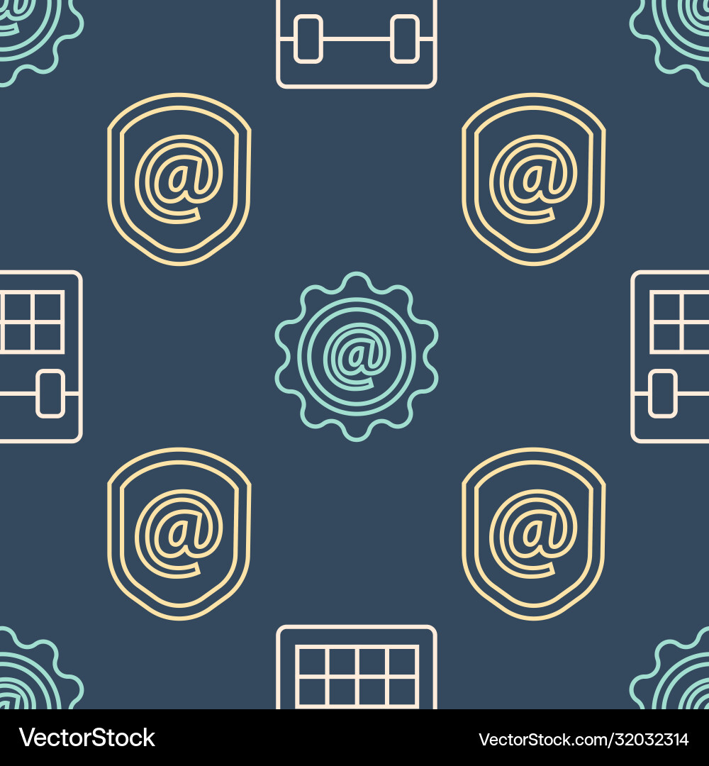 Set line calendar shield with mail and e-mail Set line calendar shield with mail and e-mail vector image