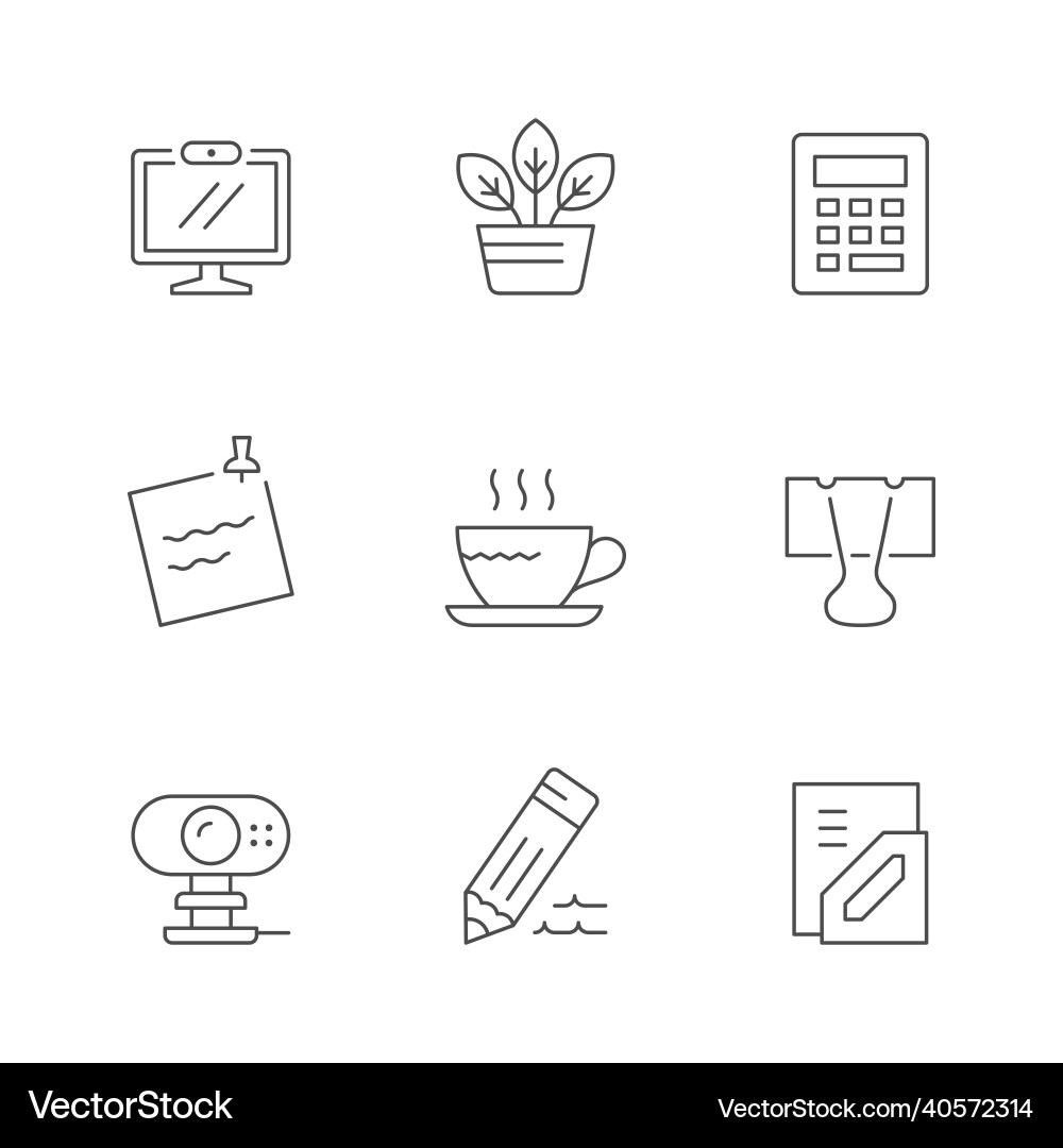 Set line icons of workspace Set line icons of workspace Vector Image
