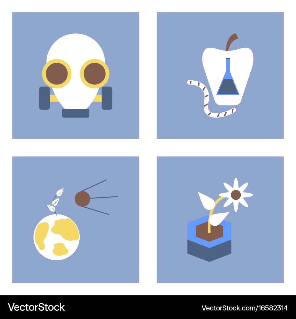 Set of modern eco system icons in flet style Vector Image