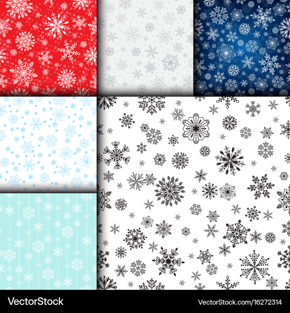 Snowflake seamless pattern weather vector image