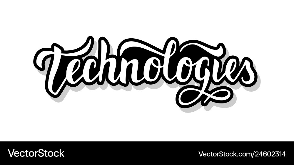 Technologies calligraphy template text for your vector image