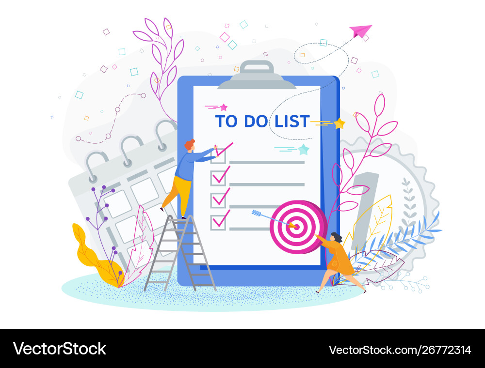 To do list concept daily routine and planning To do list concept daily routine and planning Vector Image