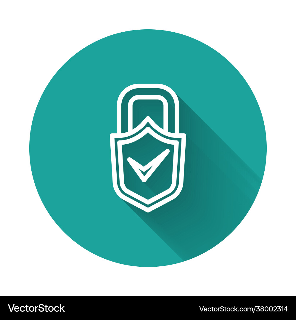 White line open padlock and check mark icon Vector Image