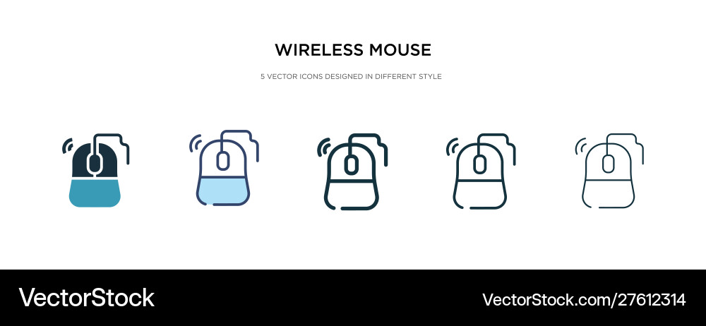 Wireless mouse icon in different style two vector image