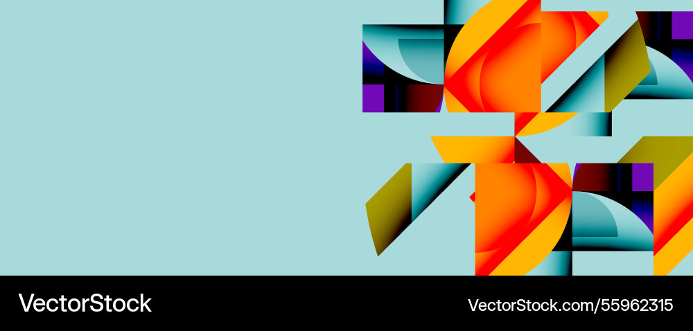 Abstract geometric composition with interlocking Abstract geometric composition with interlocking vector image