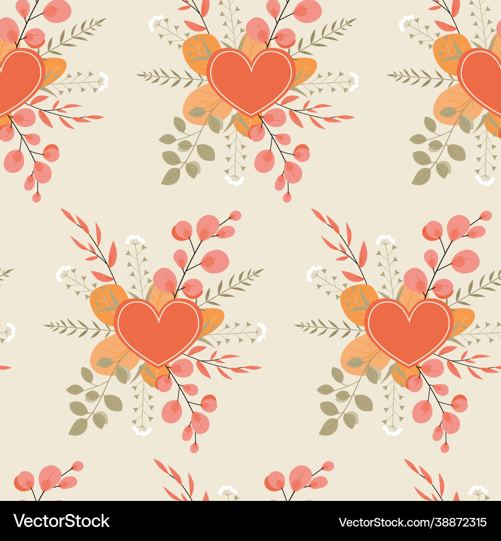 Autumn seamless pattern with a composition red Autumn seamless pattern with a composition red vector image