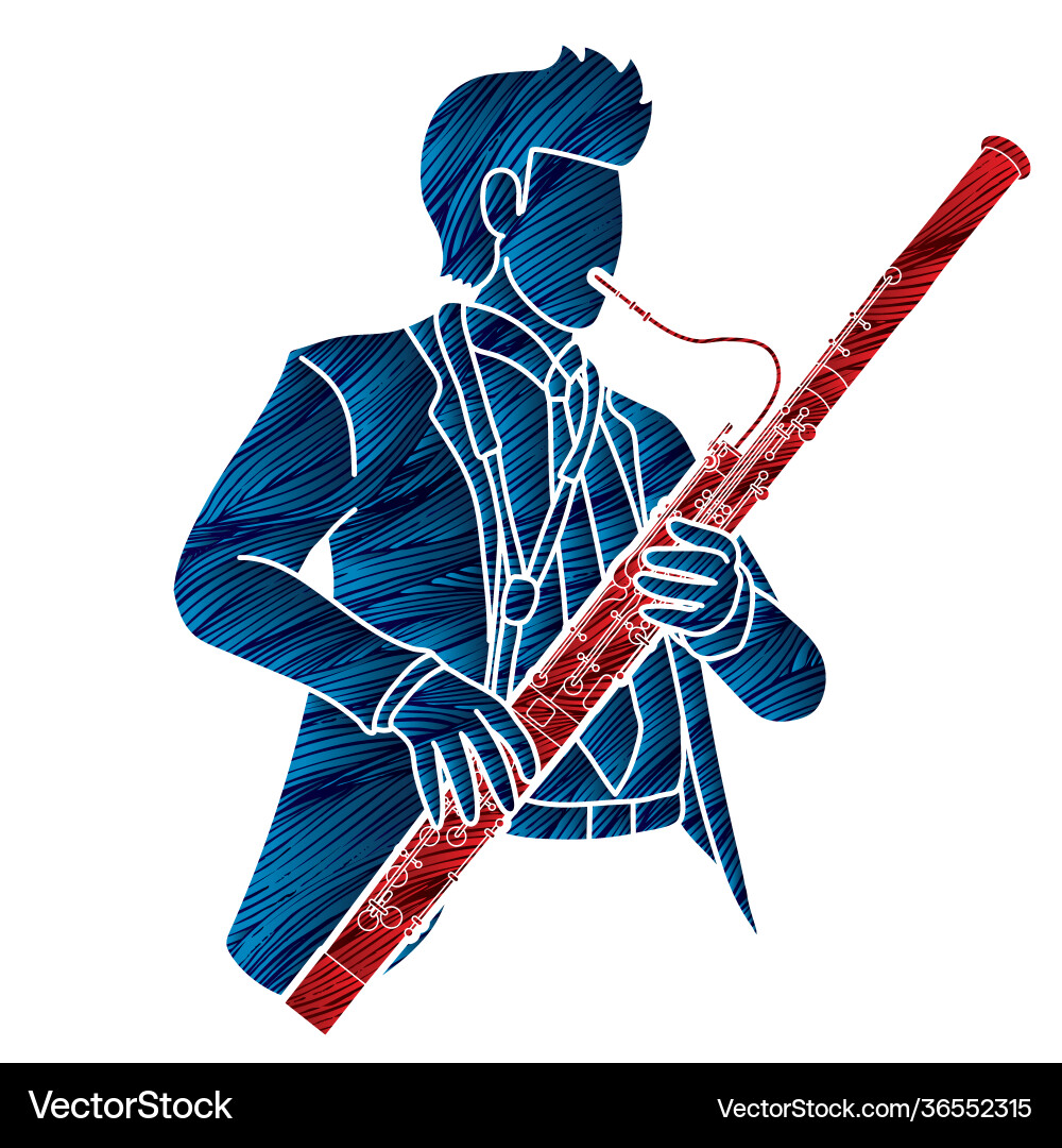 Bassoon Musician Silhouette – Royalty-Free Vector | VectorStock, image size:1000x1080