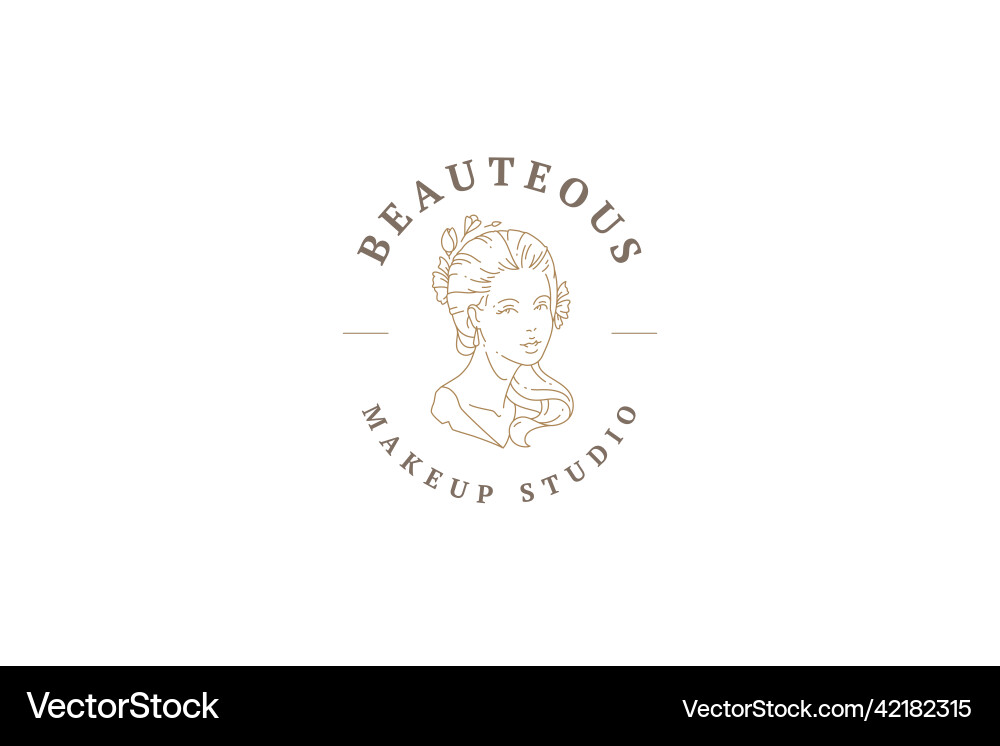 Beautiful ancient female bust decorated by natural vector image