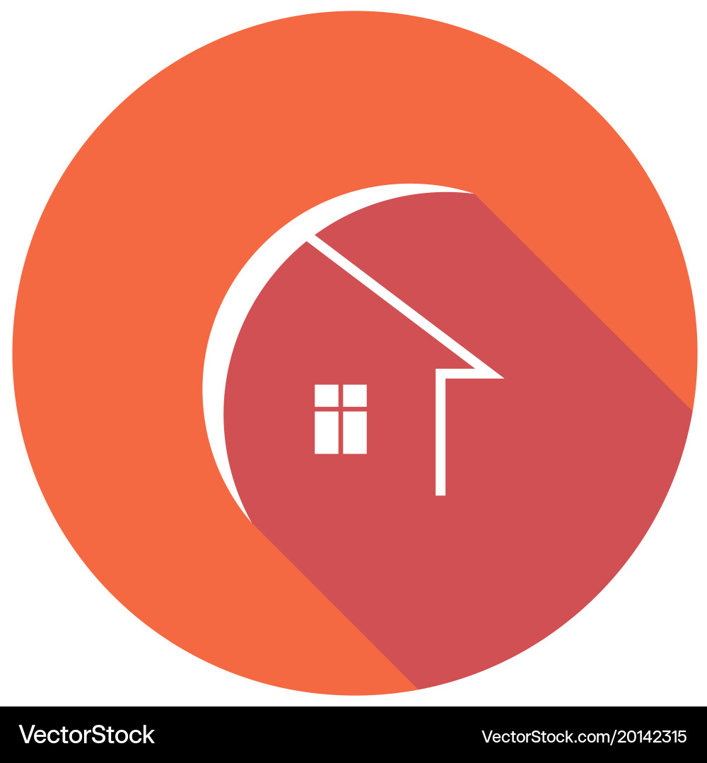 Building icon with long shadow vector image