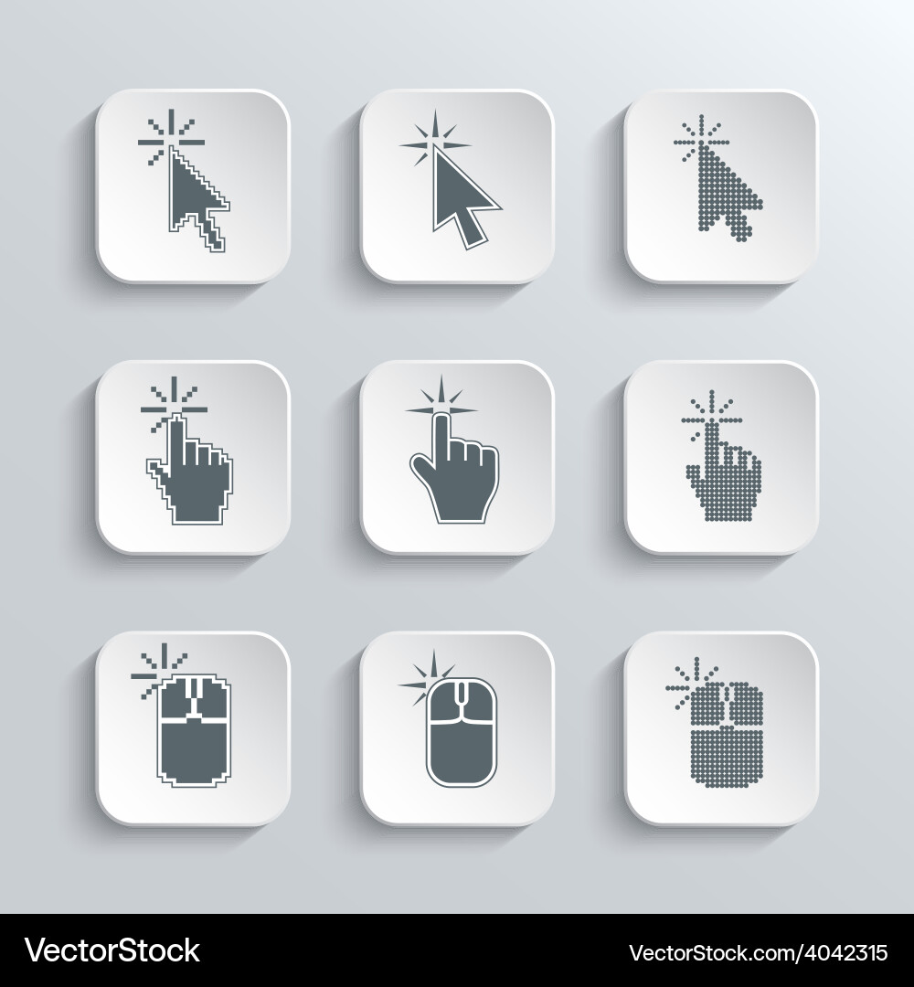 Click here mouse web icons set Vector Image