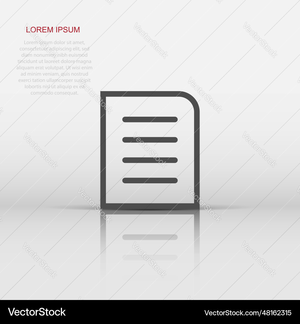 Contract document icon in flat style report Contract document icon in flat style report vector image