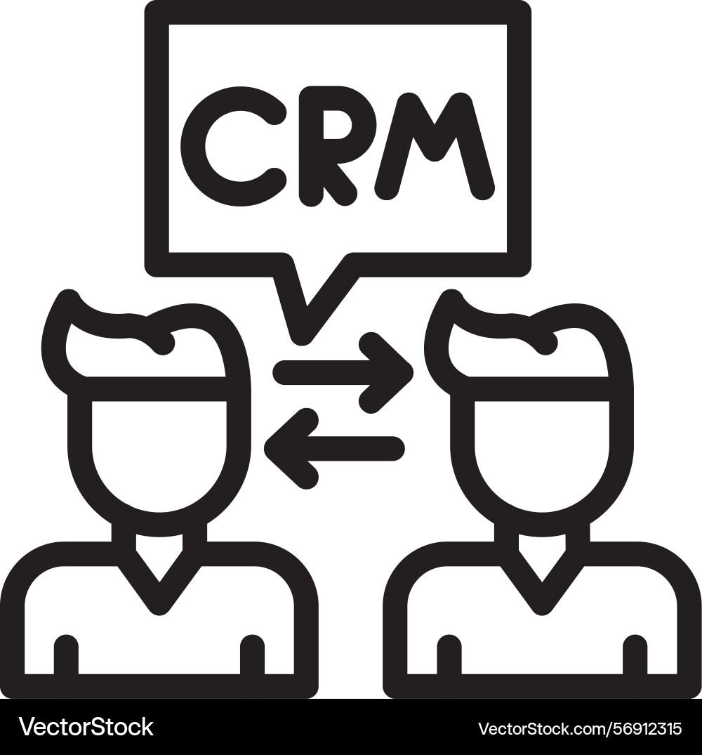 Crm linear style icon design Vector Image