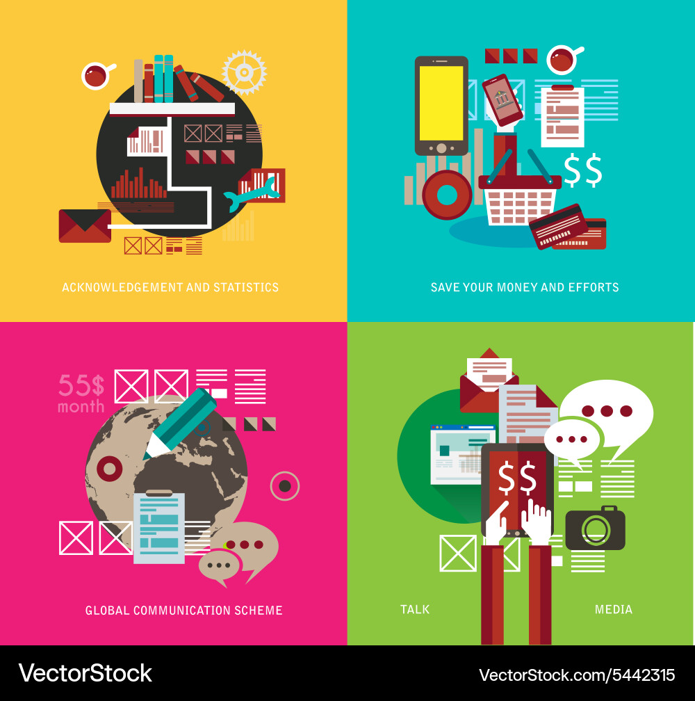 Flat style ui icons to use for your business Vector Image