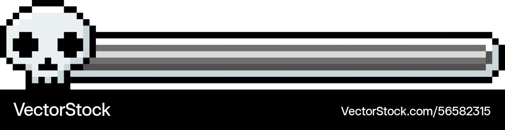 Gray skull pixel game indicator loading bar 8 Gray skull pixel game indicator loading bar 8 Vector Image