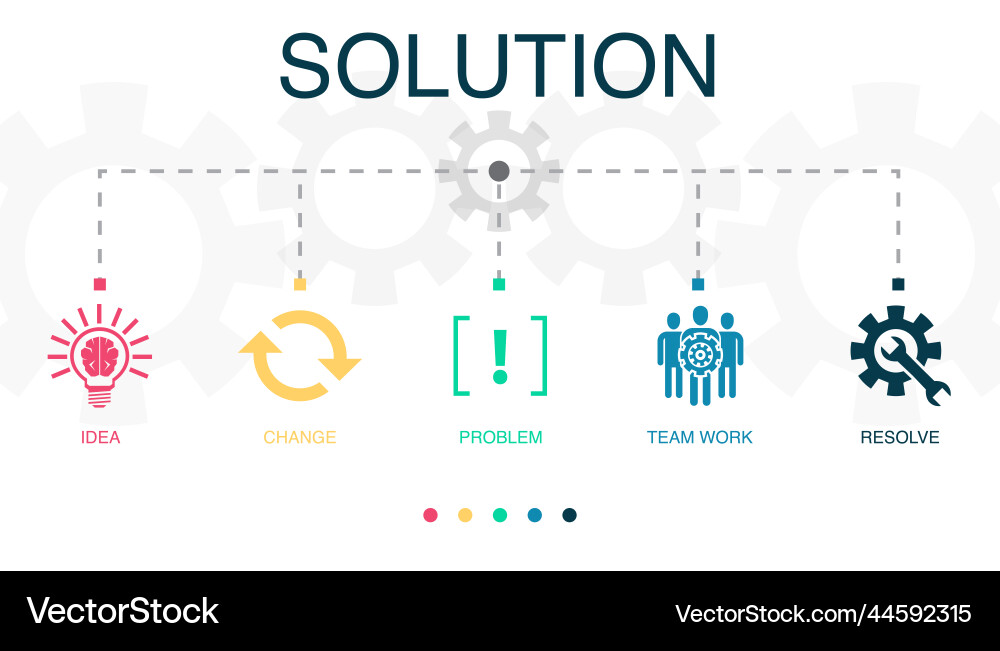 Idea change problem team work resolve icons vector image
