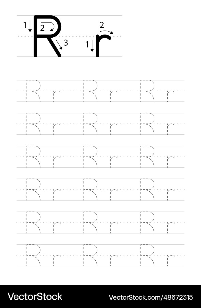 Letter R Tracing Worksheets Vector Images (over 180) for Free Printable Letter R Tracing Worksheets