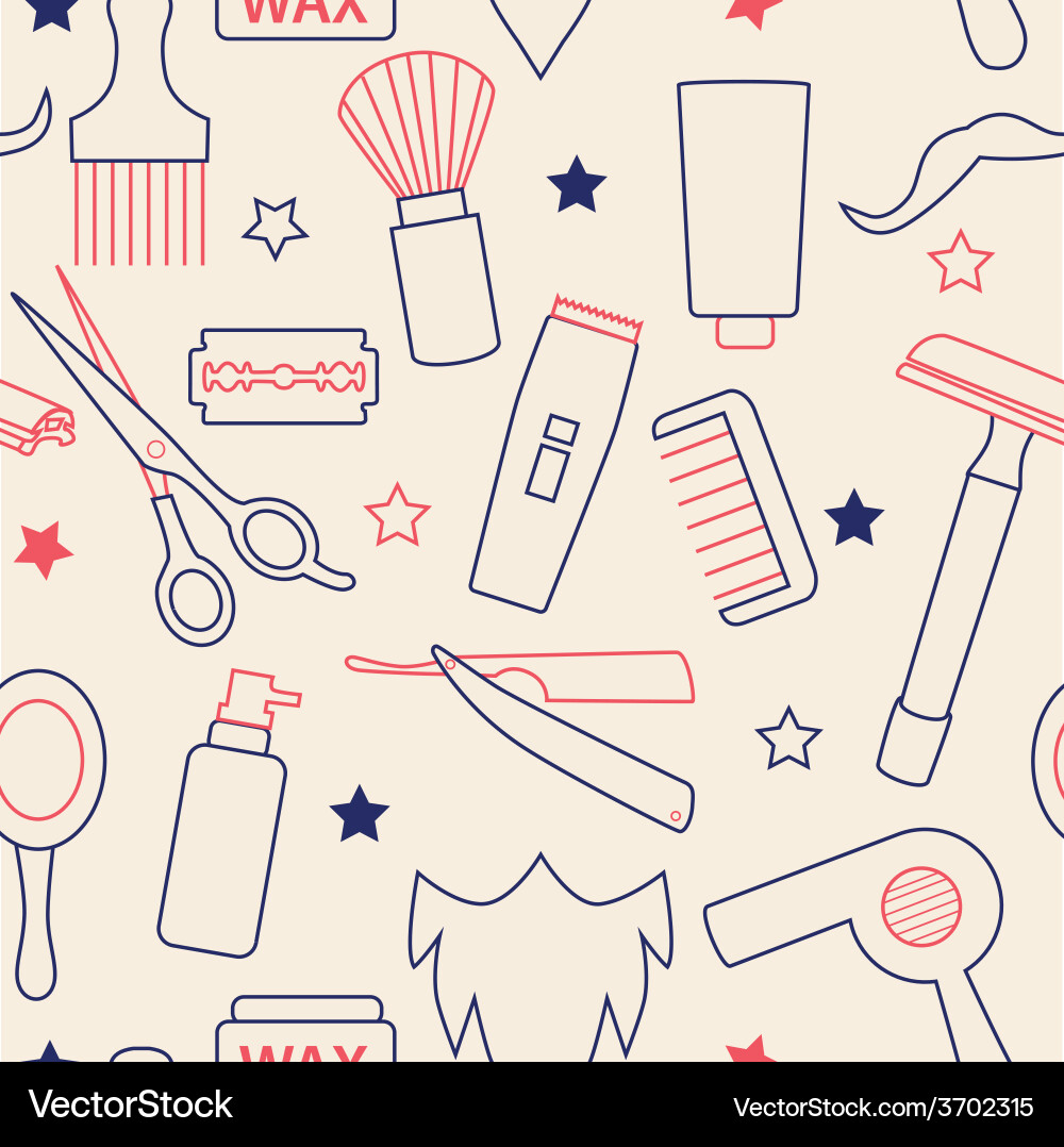 Men's Grooming Pattern Vector Image