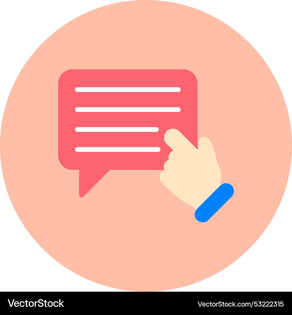 Message flat circle icon Vector Image