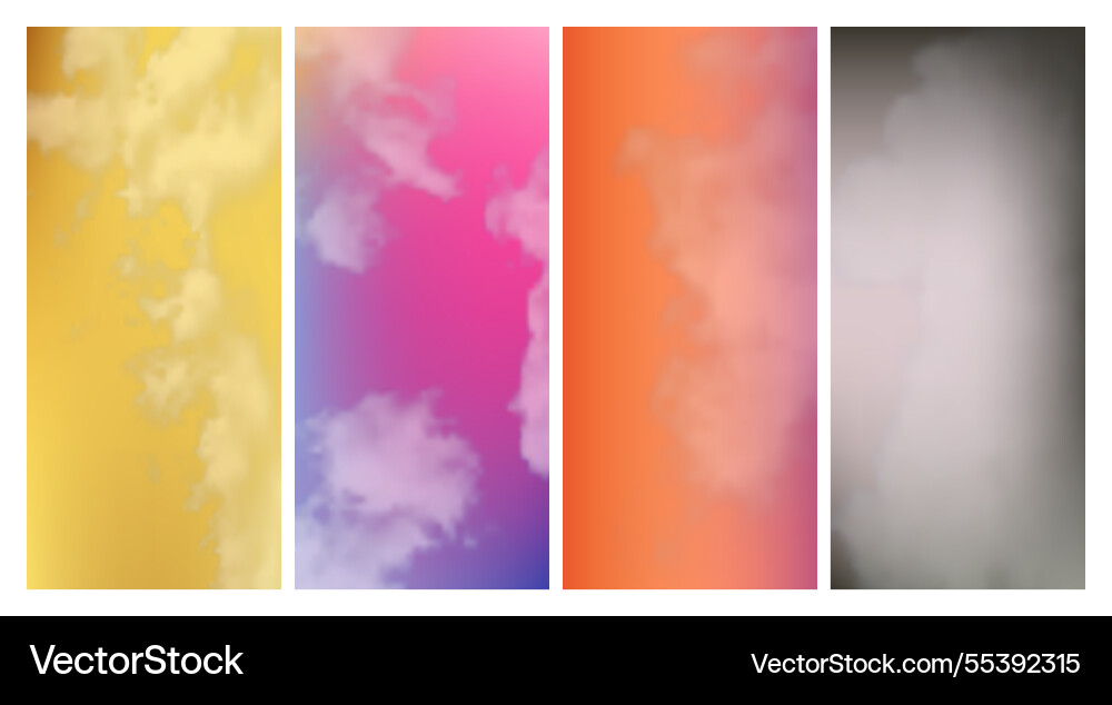 Modern colorful gradient background with clouds Modern colorful gradient background with clouds vector image