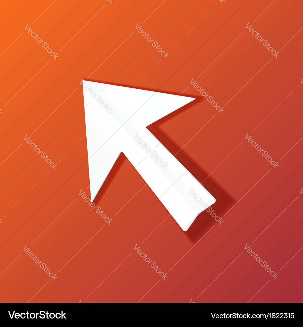 Paper arrow cursor in perspective Vector Image