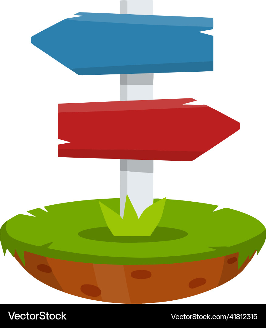 Path pointer with blue and red plate Path pointer with blue and red plate vector image