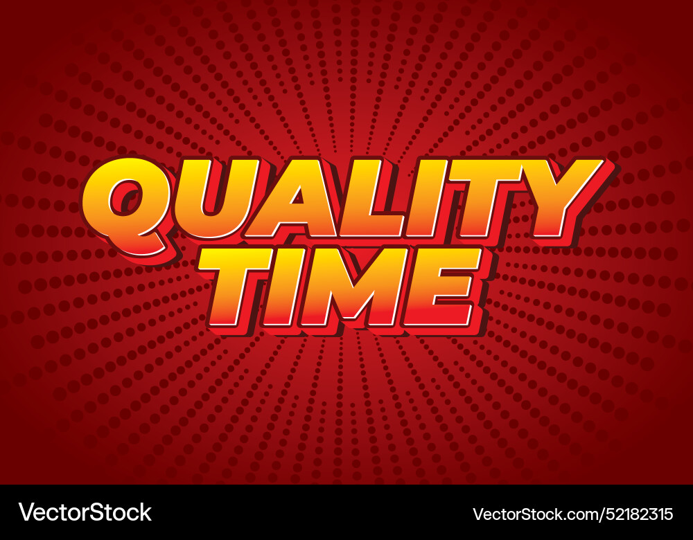 Quality time text effect in 3d style with good Vector Image