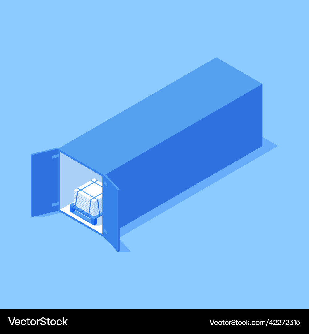 Rectangle cargo transportation container open Rectangle cargo transportation container open vector image