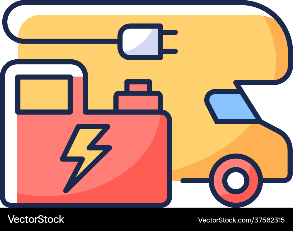 Rv power generators rgb color icon Vector Image