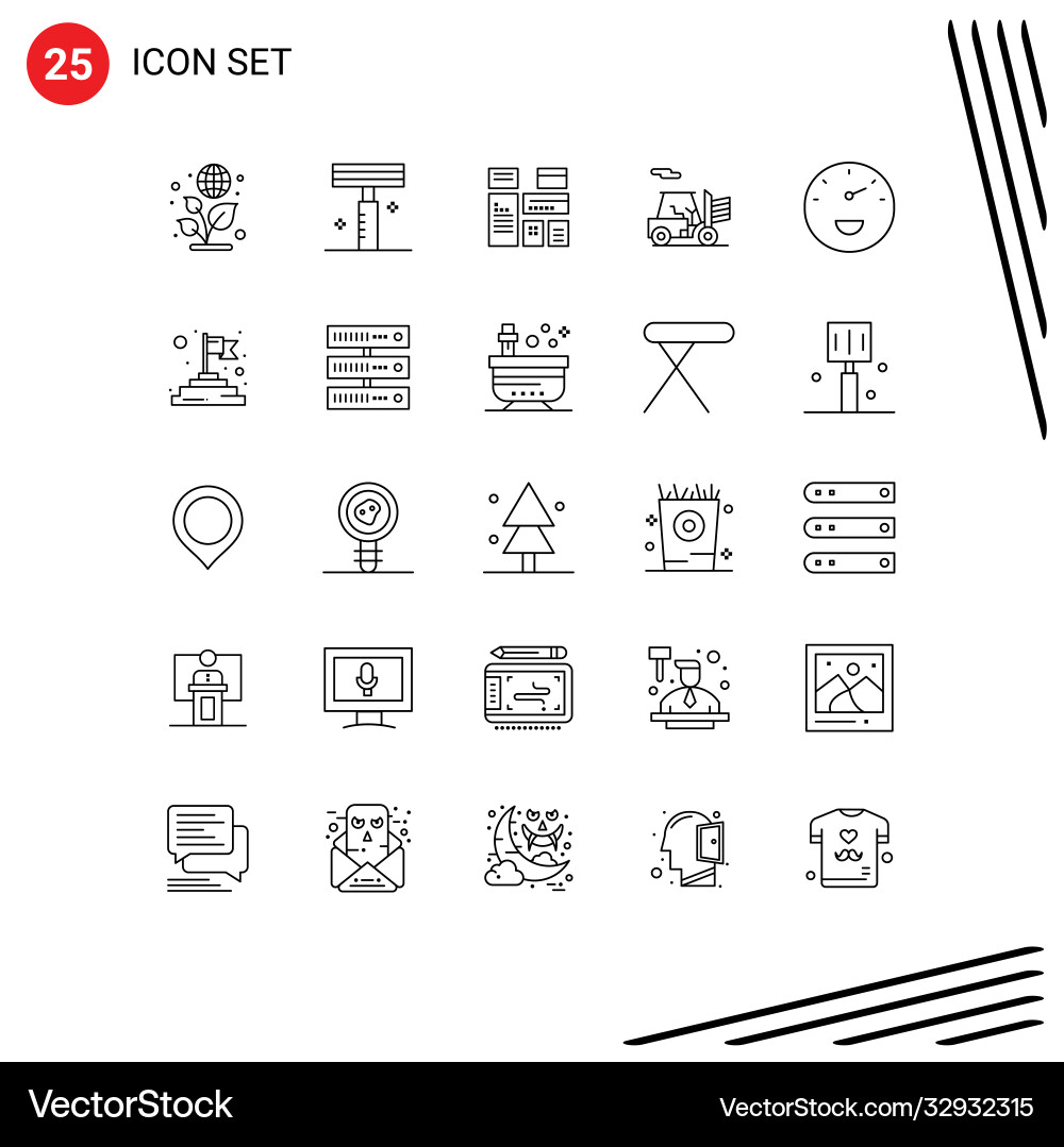 Set 25 lines on grid for finish performance Vector Image