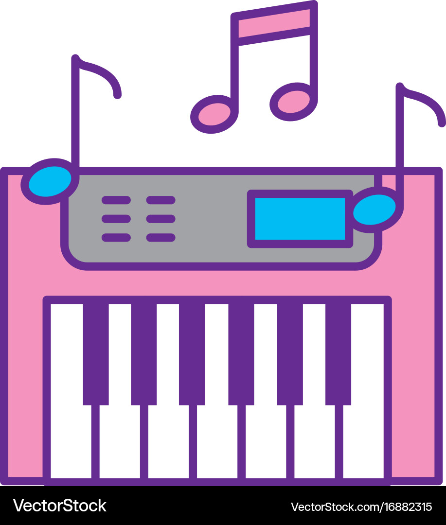 Synth console with notes vector image