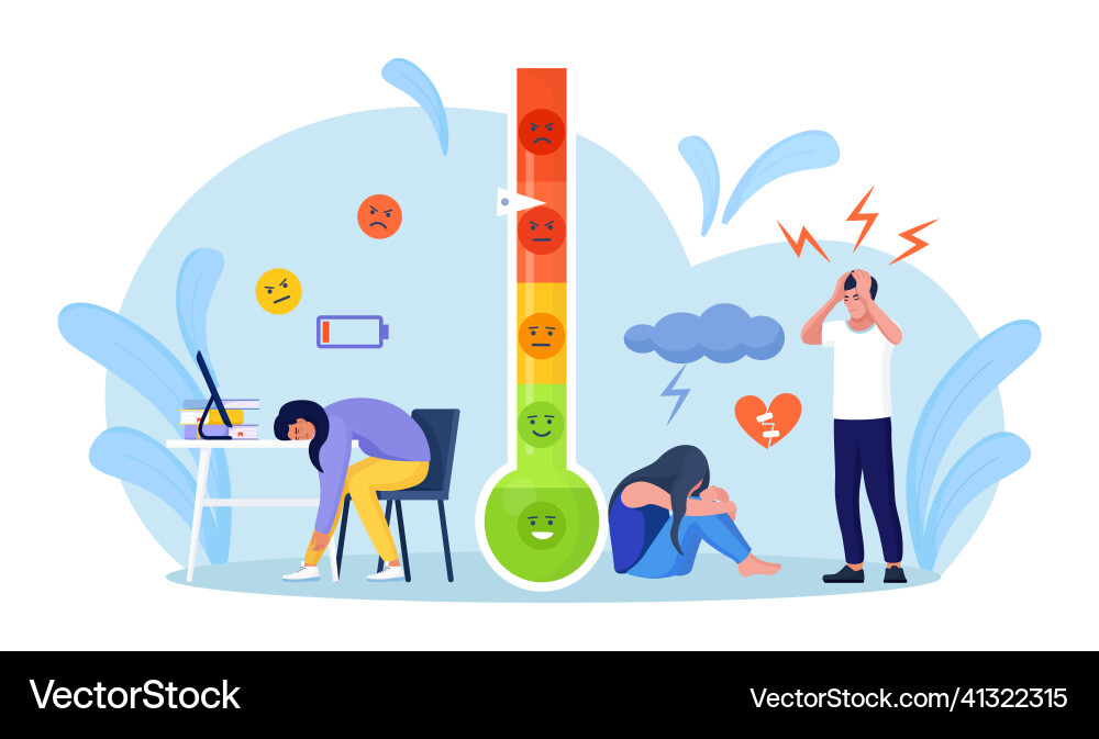 Thermometer als Spannungspegel Emotionen Thermometer als Spannungspegel Emotionen vektorbild