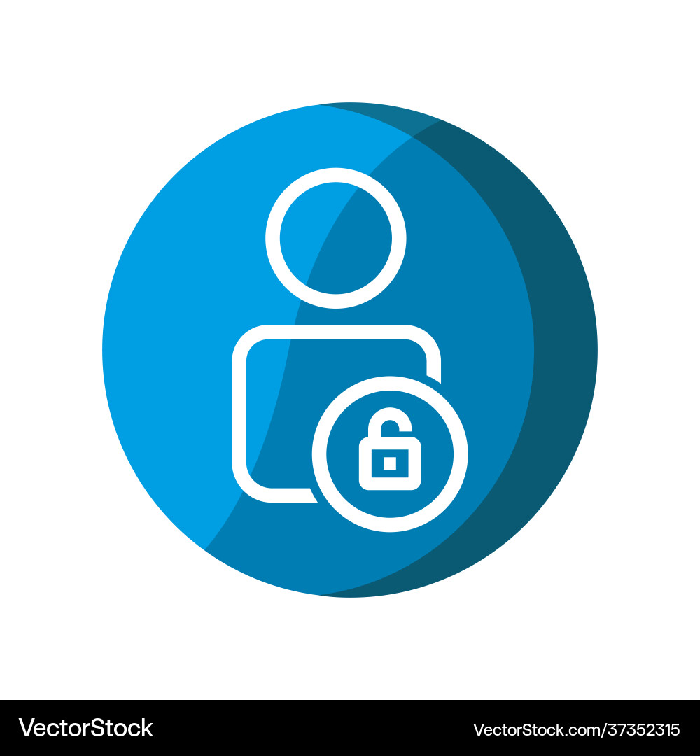 User with unlock icon simple mobile concept web User with unlock icon simple mobile concept web vector image
