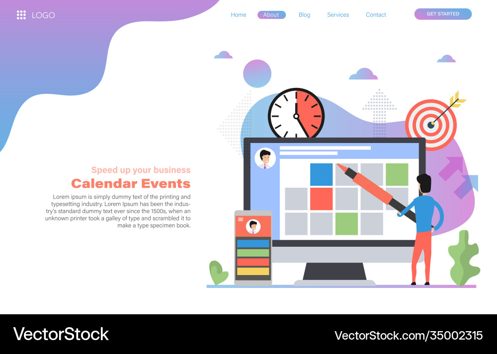 Web header template planning calendar vector image