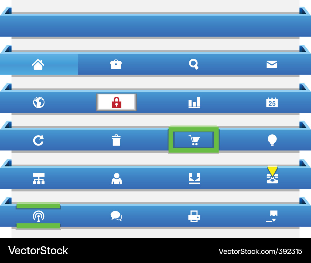 Website Navigation Icons vector image