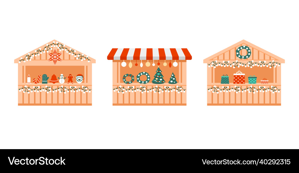 Weihnachtsmarkt im Freien mit Geschenk Weihnachtsmarkt im Freien mit Geschenk vektorbild