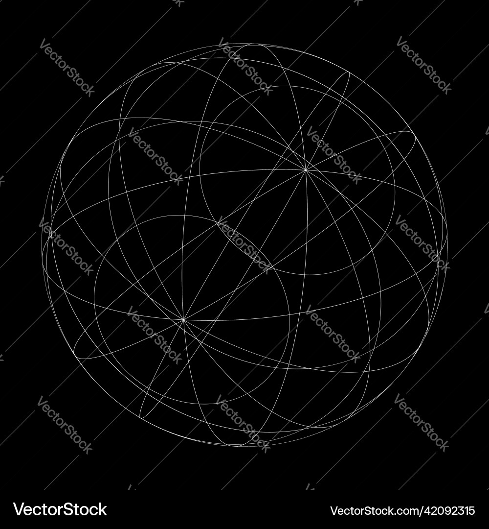 Wireframe grid mesh sphere globe ball Vector Image